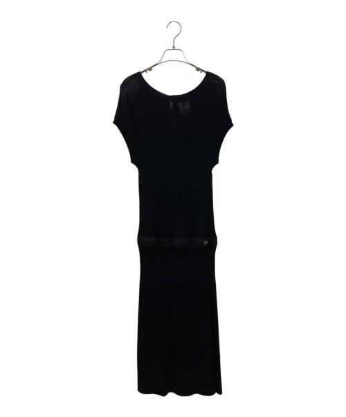 CHANEL（シャネル）CHANEL (シャネル) ココボタンニットワンピース ブラック サイズ:40の古着・服飾アイテム