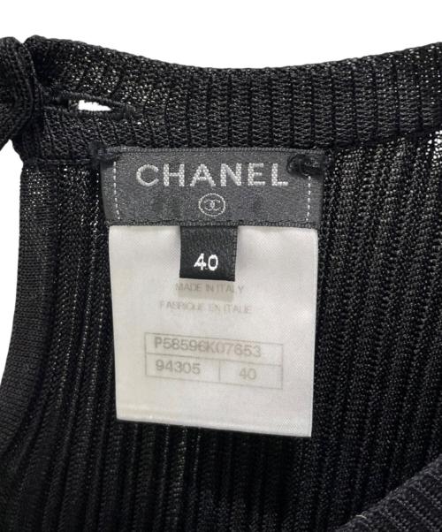 CHANEL（シャネル）CHANEL (シャネル) ココボタンニットワンピース ブラック サイズ:40の古着・服飾アイテム