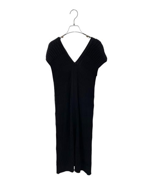 CHANEL（シャネル）CHANEL (シャネル) P43 ベルト付ニットワンピース ブラック サイズ:38の古着・服飾アイテム