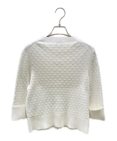CHANEL（シャネル）CHANEL (シャネル) パールボタンカーディガン ホワイト サイズ:38の古着・服飾アイテム