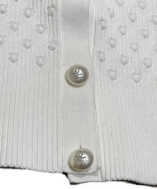 CHANEL（シャネル）CHANEL (シャネル) パールボタンカーディガン ホワイト サイズ:38の古着・服飾アイテム