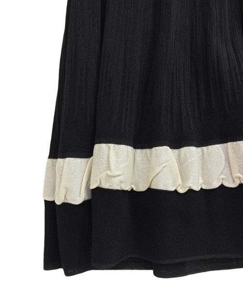 CHANEL（シャネル）CHANEL (シャネル) シルクロングニットワンピース　P70519K10046 ホワイト×ブラック サイズ:34の古着・服飾アイテム
