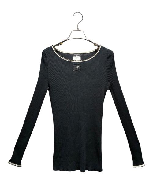 CHANEL（シャネル）CHANEL (シャネル) ココマークニット/P37892K02561 ホワイト×ブラック サイズ:36の古着・服飾アイテム