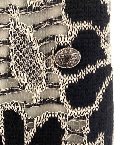 CHANEL（シャネル）CHANEL (シャネル) 刺繍ニットパンツ ブラックホワイト サイズ:36の古着・服飾アイテム