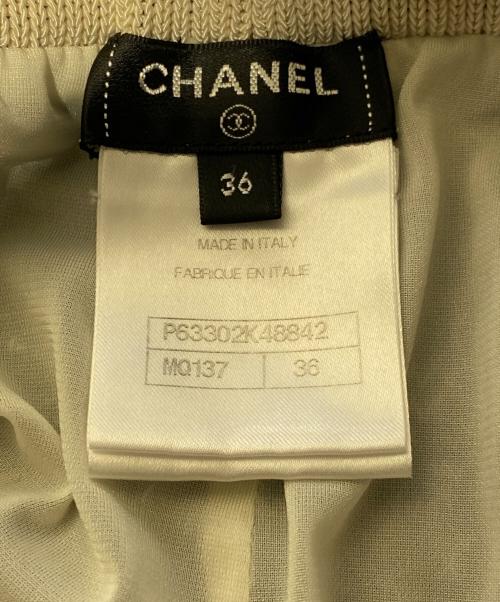 CHANEL（シャネル）CHANEL (シャネル) 刺繍ニットパンツ ブラックホワイト サイズ:36の古着・服飾アイテム