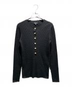CHANELシャネル）の古着「パールボタンニット/P60494K46047」｜ブラック