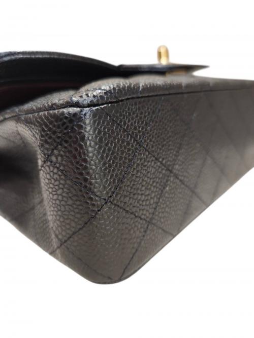 CHANEL（シャネル）CHANEL (シャネル) Wフラップチェーンショルダーバッグ/マトラッセ23/キャビアスキン ブラック サイズ:23の古着・服飾アイテム