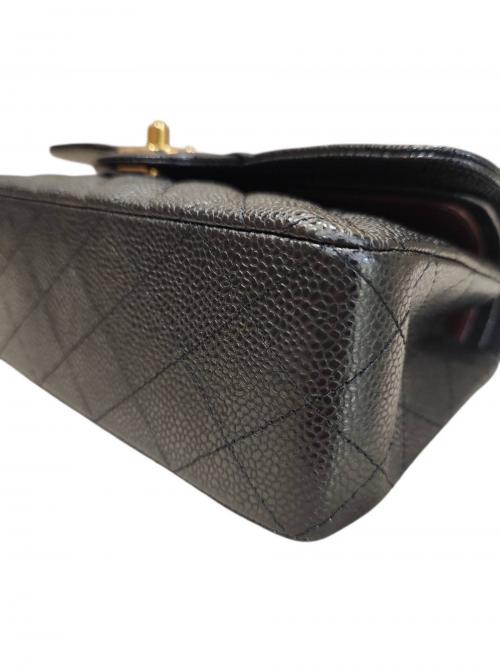 CHANEL（シャネル）CHANEL (シャネル) Wフラップチェーンショルダーバッグ/マトラッセ23/キャビアスキン ブラック サイズ:23の古着・服飾アイテム