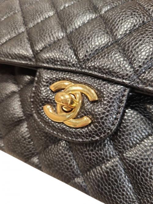 CHANEL（シャネル）CHANEL (シャネル) Wフラップチェーンショルダーバッグ/マトラッセ23/キャビアスキン ブラック サイズ:23の古着・服飾アイテム