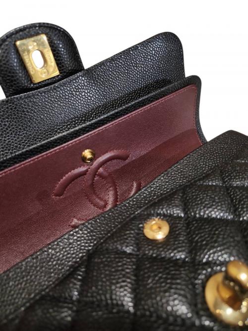 CHANEL（シャネル）CHANEL (シャネル) Wフラップチェーンショルダーバッグ/マトラッセ23/キャビアスキン ブラック サイズ:23の古着・服飾アイテム