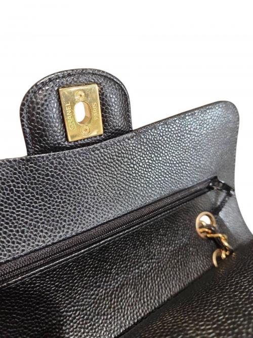 CHANEL（シャネル）CHANEL (シャネル) Wフラップチェーンショルダーバッグ/マトラッセ23/キャビアスキン ブラック サイズ:23の古着・服飾アイテム