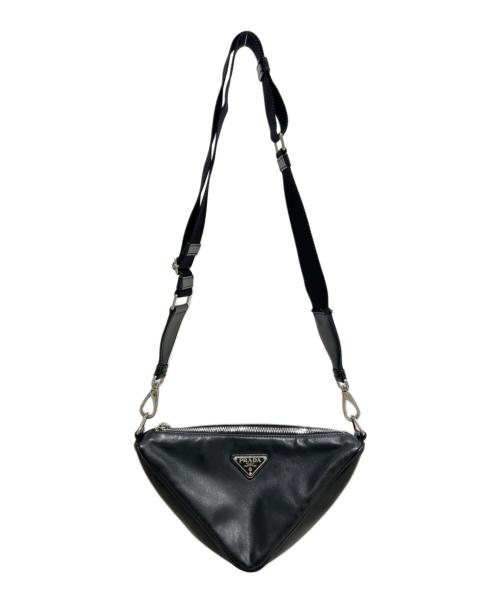 PRADA（プラダ）PRADA (プラダ) トライアングルショルダーバッグ　2VH155 ブラックの古着・服飾アイテム