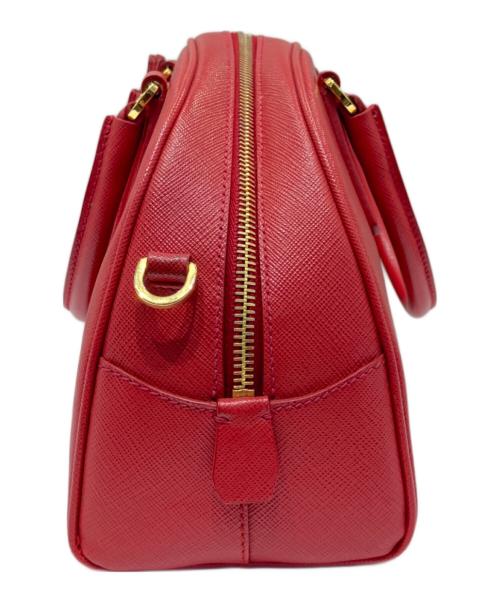 PRADA（プラダ）PRADA (プラダ) Prada Saffiano Leather 2‑Way Handbag サフィアーノミニボストンバッグ BL0854 レッドの古着・服飾アイテム