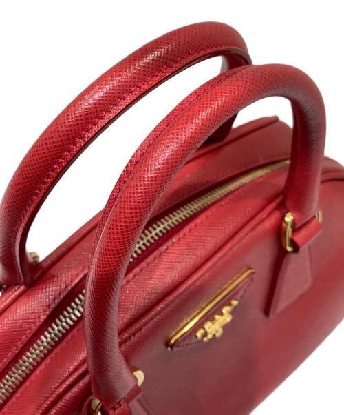 PRADA（プラダ）PRADA (プラダ) Prada Saffiano Leather 2‑Way Handbag サフィアーノミニボストンバッグ BL0854 レッドの古着・服飾アイテム