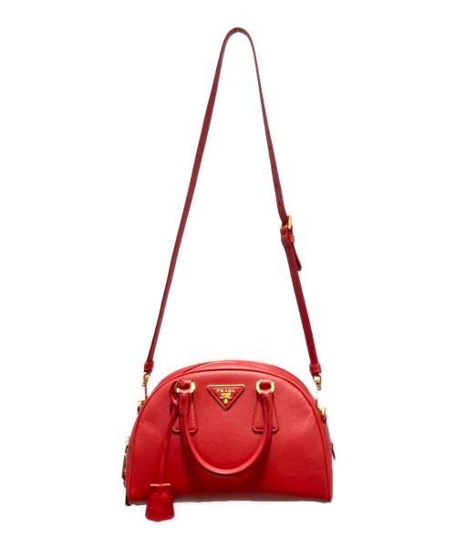 PRADA（プラダ）PRADA (プラダ) Prada Saffiano Leather 2‑Way Handbag サフィアーノミニボストンバッグ BL0854 レッドの古着・服飾アイテム