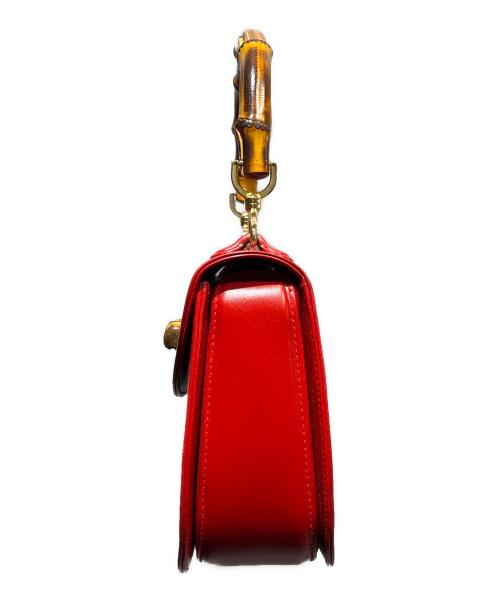 GUCCI（グッチ）GUCCI (グッチ) バンブーハンドルショルダーバッグ レッド サイズ:-の古着・服飾アイテム