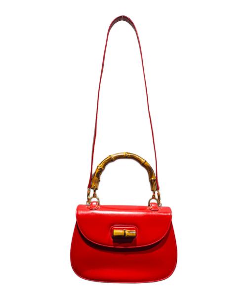 GUCCI（グッチ）GUCCI (グッチ) バンブーハンドルショルダーバッグ レッド サイズ:-の古着・服飾アイテム