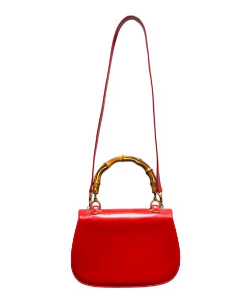 GUCCI（グッチ）GUCCI (グッチ) バンブーハンドルショルダーバッグ レッド サイズ:-の古着・服飾アイテム