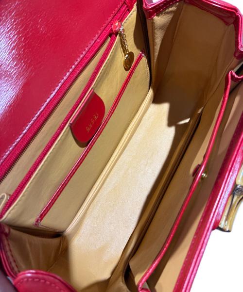 GUCCI（グッチ）GUCCI (グッチ) バンブーハンドルショルダーバッグ レッド サイズ:-の古着・服飾アイテム