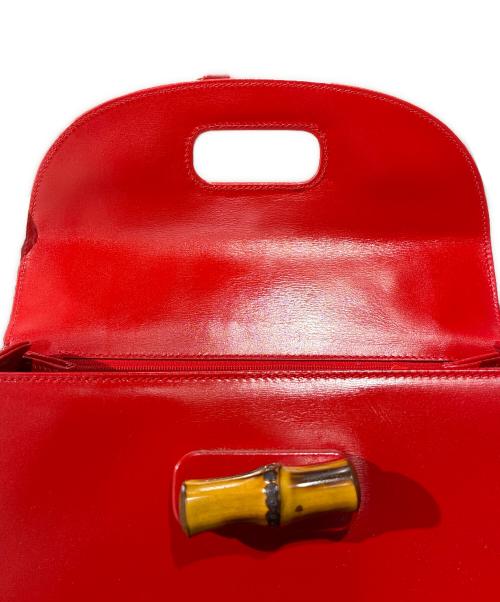 GUCCI（グッチ）GUCCI (グッチ) バンブーハンドルショルダーバッグ レッド サイズ:-の古着・服飾アイテム