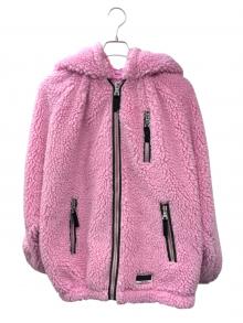 MIU MIU（ミュウミュウ）の古着「ボアフリースジャケット/ラグランスリーブジャケット」｜ピンク