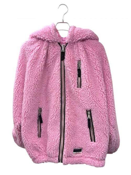 MIU MIU（ミュウミュウ）MIU MIU (ミュウミュウ) ボアフリースジャケット/ラグランスリーブジャケット ピンク サイズ:36の古着・服飾アイテム