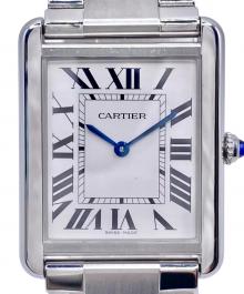 Cartier（カルティエ）の古着「Cartier Tank Solo タンクソロLM Ref.W5200014 シルバー文字盤」｜シルバー文字盤