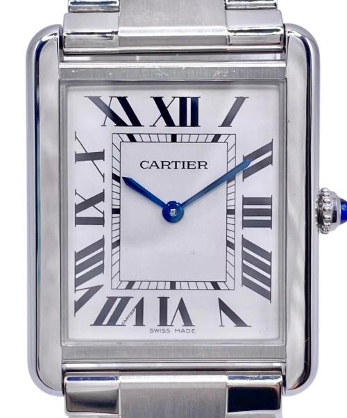 Cartier（カルティエ）Cartier (カルティエ) Cartier Tank Solo タンクソロLM Ref.W5200014 シルバー文字盤 シルバー文字盤 サイズ:LM/27㎜/15.5㎜の古着・服飾アイテム