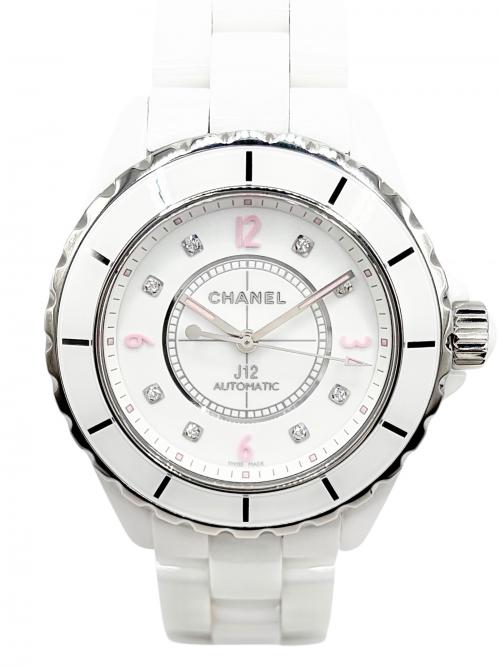 CHANEL（シャネル）CHANEL (シャネル) J12 Pink Light J12 ピンクライト Ref.H4864 38mm 白文字盤 サイズ:38.0mm/17.5cmの古着・服飾アイテム