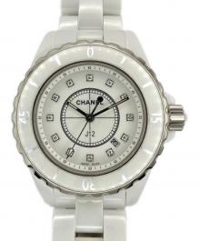 CHANEL（シャネル）の古着「J12 H1628/12P ダイヤモンド/J12 デイト/クォーツ/腕時計」｜白文字盤