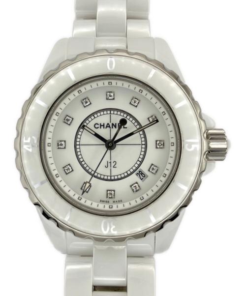 CHANEL（シャネル）CHANEL (シャネル) J12 H1628/12P ダイヤモンド/J12 デイト/クォーツ/腕時計 白文字盤 サイズ:33cmの古着・服飾アイテム