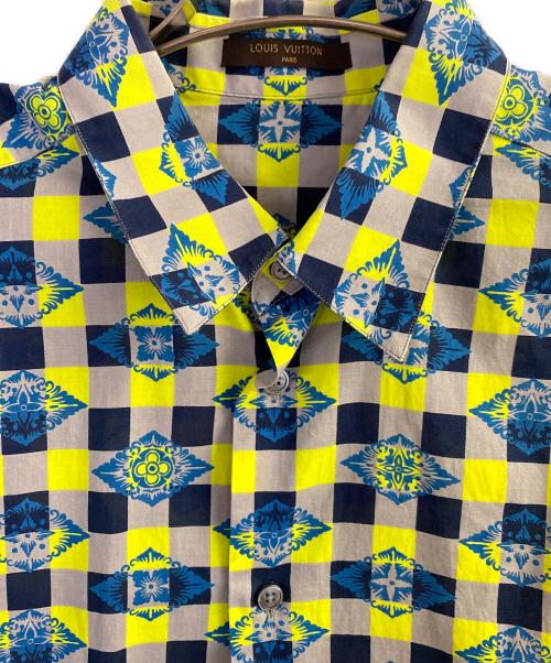 LOUIS VUITTON（ルイ ヴィトン）LOUIS VUITTON (ルイ ヴィトン) ダミエマサイチェック半袖シャツ 黄緑 サイズ:Mの古着・服飾アイテム