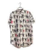 BLACK COMME des GARCONSブラックコムデギャルソン）の古着「音符柄半袖シャツ」｜ホワイト