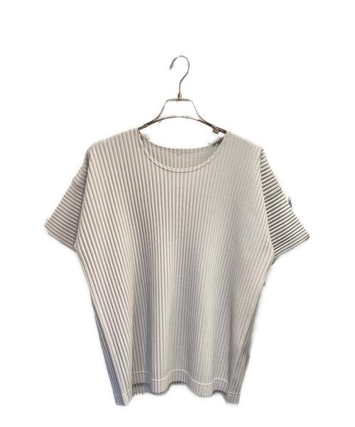 HOMME PLISSE ISSEY MIYAKE（オム プリッセ イッセイ ミヤケ）HOMME PLISSE ISSEY MIYAKE (オム プリッセ イッセイ ミヤケ) プリーツカットソー ライトグレー サイズ:2の古着・服飾アイテム