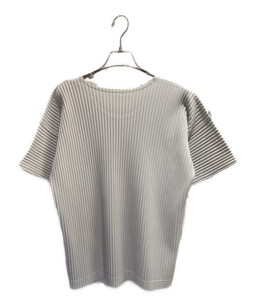 HOMME PLISSE ISSEY MIYAKE（オム プリッセ イッセイ ミヤケ）HOMME PLISSE ISSEY MIYAKE (オム プリッセ イッセイ ミヤケ) プリーツカットソー ライトグレー サイズ:2の古着・服飾アイテム