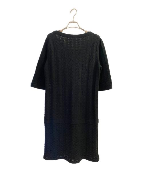 CHANEL（シャネル）CHANEL (シャネル) 七分丈ニットワンピース ブラック サイズ:40の古着・服飾アイテム
