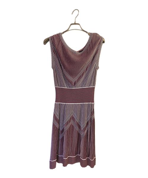CHANEL（シャネル）CHANEL (シャネル) ニットノースリーブワンピース ブラック/レッド/ホワイト サイズ:40の古着・服飾アイテム