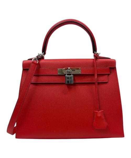 HERMES（エルメス）HERMES (エルメス) ケリー28/ヴェルソ/外縫い/エプソン/ルージュクー×ルージュグレナ/Y刻印：2020年製造/シルバー金具 ルージュクー×ルージュグレナ サイズ:28の古着・服飾アイテム