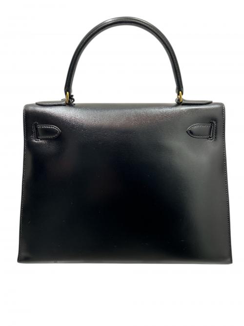 HERMES（エルメス）HERMES (エルメス) Kelly 28 ケリー 28/外縫い/ボックスカーフ/ブラック/〇J刻印：1980年製造/ゴールド金具 ブラック サイズ:28の古着・服飾アイテム
