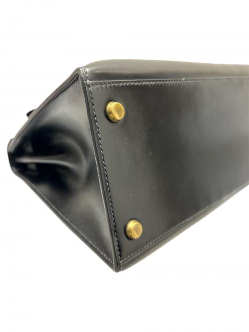 HERMES（エルメス）HERMES (エルメス) Kelly 28 ケリー 28/外縫い/ボックスカーフ/ブラック/〇J刻印：1980年製造/ゴールド金具 ブラック サイズ:28の古着・服飾アイテム