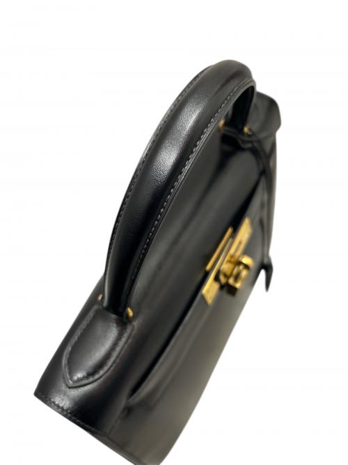 HERMES（エルメス）HERMES (エルメス) Kelly 28 ケリー 28/外縫い/ボックスカーフ/ブラック/〇J刻印：1980年製造/ゴールド金具 ブラック サイズ:28の古着・服飾アイテム