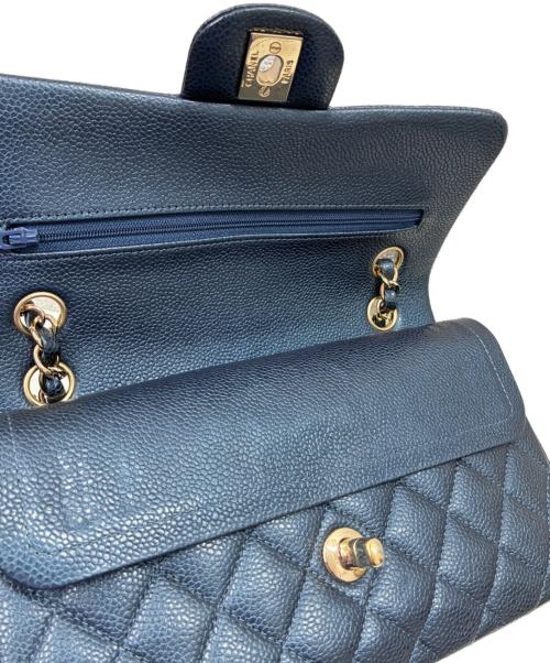 CHANEL（シャネル）CHANEL (シャネル) マトラッセ23 Wフラップチェーンショルダーバッグ  メタリックネイビー サイズ:23の古着・服飾アイテム