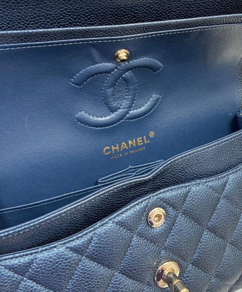 CHANEL（シャネル）CHANEL (シャネル) マトラッセ23 Wフラップチェーンショルダーバッグ  メタリックネイビー サイズ:23の古着・服飾アイテム