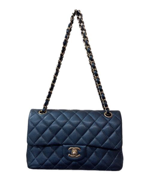 CHANEL（シャネル）CHANEL (シャネル) マトラッセ23 Wフラップチェーンショルダーバッグ  メタリックネイビー サイズ:23の古着・服飾アイテム