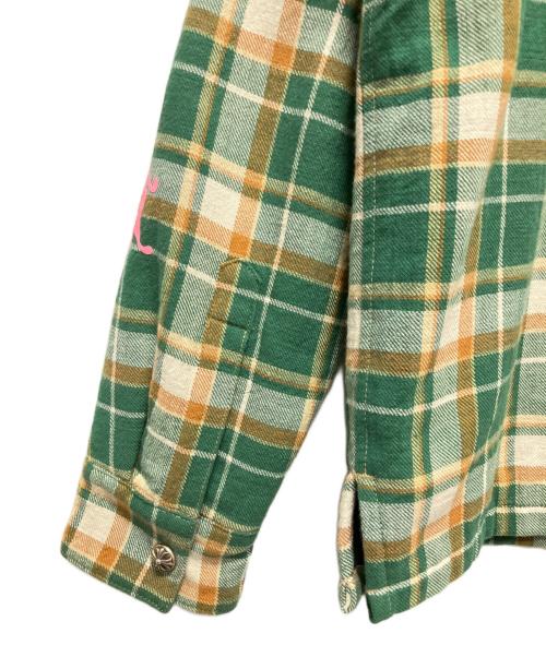 CHROME HEARTS（クロムハーツ）CHROME HEARTS (クロムハーツ) CH FLANNEL SHIRTS グリーン サイズ:Mの古着・服飾アイテム