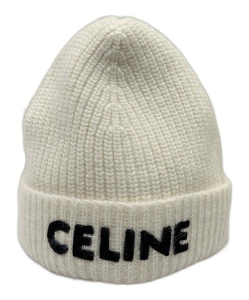 CELINE（セリーヌ）CELINE (セリーヌ) ロゴニットキャップ　	2A45R734L アイボリーの古着・服飾アイテム