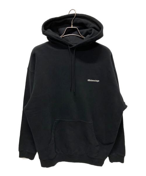 BALENCIAGA（バレンシアガ）BALENCIAGA (バレンシアガ) Balenciaga Logo Hoodie/BBロゴ刺繍プルオーバーパーカー/ロゴパーカー ブラック サイズ:Mの古着・服飾アイテム