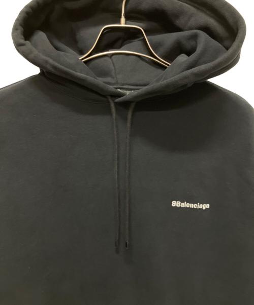 BALENCIAGA（バレンシアガ）BALENCIAGA (バレンシアガ) Balenciaga Logo Hoodie/BBロゴ刺繍プルオーバーパーカー/ロゴパーカー ブラック サイズ:Mの古着・服飾アイテム