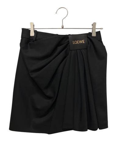 中古・古着通販】LOEWE (ロエベ) ギャザースカート ブラック サイズ:36