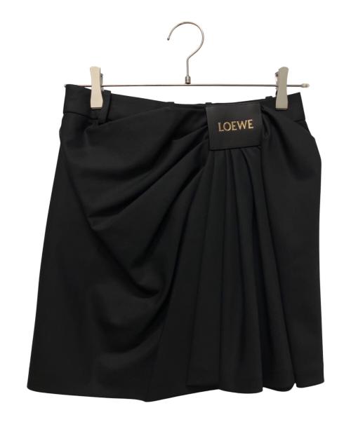 LOEWE（ロエベ）LOEWE (ロエベ) ギャザースカート ブラック サイズ:36 未使用品の古着・服飾アイテム
